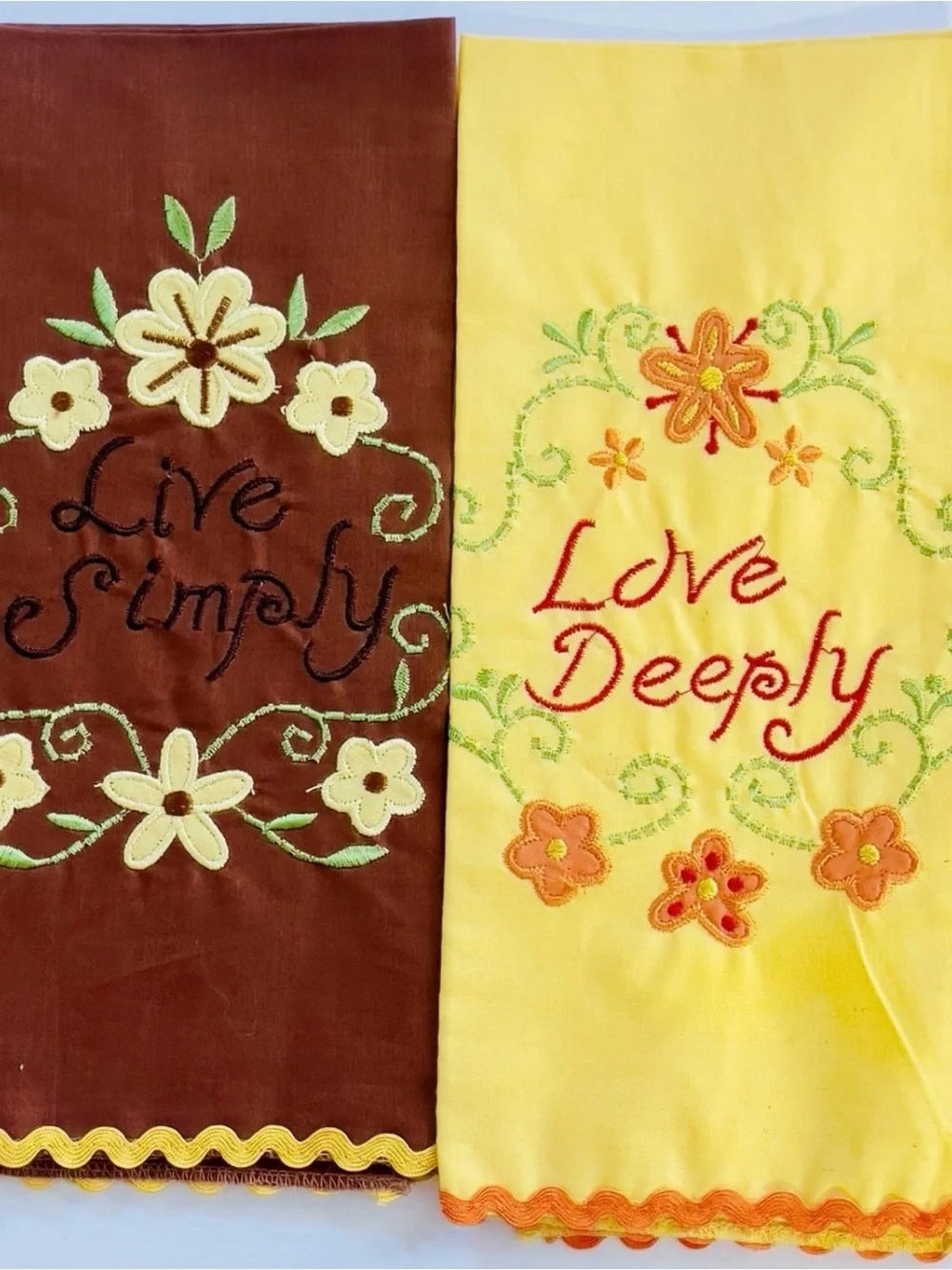 Kitchen Tea Towels Inspirational Retro Floral Embroidered Decorative Farmhouse